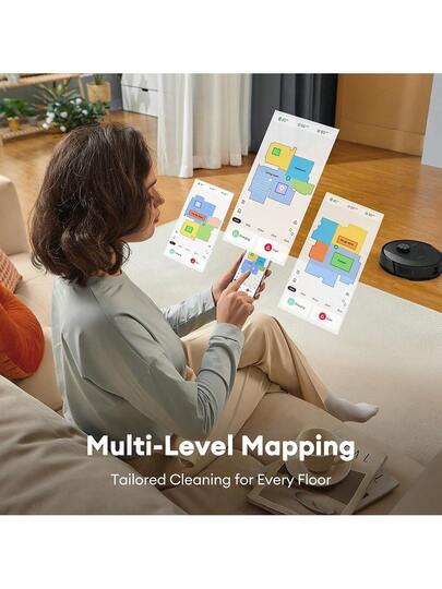 Ultenic D10 Robot Stofzuiger Cleaner, 15mins Fast LiDAR Mapping, 4000Pa Suction, 120mins Runtime, Auto Boost On Carpet, No Go Zone, Schedule, Si.Ri/Alexa/APP Remote Control, Hardwood, Tile, Etc. view 7