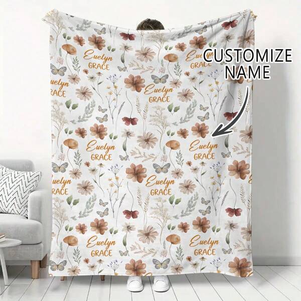 1 pezzo Coperta personalizzata con stampe di piante e fiori, morbida e confortevole in flanella e pile, adatta per adulti in casa/picnic/viaggio, ottimo regalo per amici, famiglia e partner per mantenere il calore, durevole, traspirante, leggera, lavabile, carina, amore, calda, accogliente, morbida, comoda, semplice, personalizzata, unica, per lui, per lei, per il fidanzato, per la fidanzata, per il papà, per la mamma, per la famiglia, per gli amici, per anniversari, per compleanni, per l'inaugurazione della casa, per il letto, per l'auto, per la camera da letto, per la sala da tè, per il soggiorno, per il divano