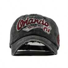 Unisex Distressed "Orlando 01" Embroidered Baseball Cap – Vintage Adjustable Outdoor Casual Hat