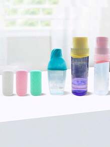 Bunte, auslaufsichere Hülsen, elastische Hülsen zum Auslaufsicherheit für Silikonflaschen, Reiseflaschen, auslaufsicheres Werkzeug, auslaufsichere Hülsen für Reisebehälter, passend für die meisten Flaschengröße, Reisezubehör, Rückkehr zur Schule und Reiseessentials