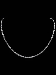 Collar de cadena retorcida de acero inoxidable, unisex, disponible en oro, plata, negro, collar de cadena creativo, accesorio de joyería - collar de cadena - Ver 3