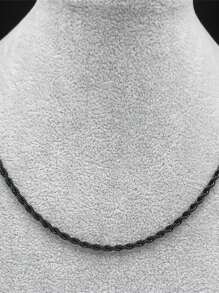 Collar de cadena retorcida de acero inoxidable, unisex, disponible en oro, plata, negro, collar de cadena creativo, accesorio de joyería - collar de cadena - Ver 4