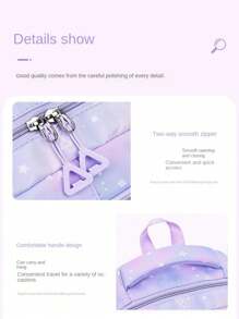 3-Piece Diamond Snowflake Backpack Set: Student Backpack, College Backpack, Travel Backpack,Lunch Bag And Pencil Case, Suitable For Young Girls And Girl, Christmas Gift, Back To School - A - View 8