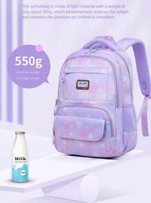3-Piece Diamond Snowflake Backpack Set: Student Backpack, College Backpack, Travel Backpack,Lunch Bag And Pencil Case, Suitable For Young Girls And Girl, Christmas Gift, Back To School - A - View 9
