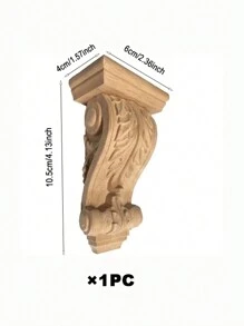 1 pieza Aplique tallado en madera estilo europeo sin pintar, calcomanías de talla, molduras para decorar ventana, puerta, estufa de leña, decoración del hogar, paredes y muebles