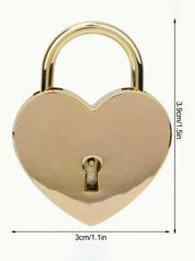 个性化金属爱心锁心形迷你挂锁,适合宿舍柜子、行李箱、包包 - 可爱的情人节礼物 - 彩色 - 查看 3