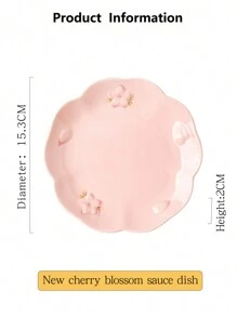 4pcs Ceramic Sakura Flower Dish, 3 Sizes Available In Pink & White, 6"/8"/10" Ceramic Plates Suitable For Home & Kitchen - Versatile Tableware For All Seasons, Creative Sakura Collectibles - Multifunctional Kitchen Dining Plates Set For Desserts, Fruits, Snacks - Creative Dinnerware - Multicolor - View 2