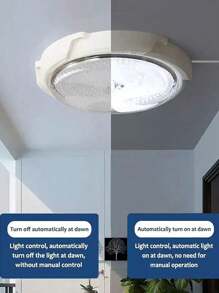 带遥控的太阳能灯室内家用智能太阳能吸顶灯，1000 流明户外太阳能棚灯带开关，适用于谷仓、门廊、露台、车棚、花园、鸡舍