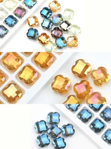 30pcs Multicolor Glass Beads 12mm Lucky Four-Leaf Clover Spacer Beads For Jewelry Making DIY Bracelets Necklace Earrings Bag Design For Diy Handmade Bracelet Necklace Jewelry Making Craft Supplies - Multicolor - View 5