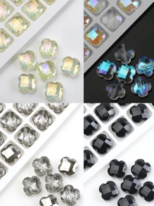 30pcs Multicolor Glass Beads 12mm Lucky Four-Leaf Clover Spacer Beads For Jewelry Making DIY Bracelets Necklace Earrings Bag Design For Diy Handmade Bracelet Necklace Jewelry Making Craft Supplies - Multicolor - View 3