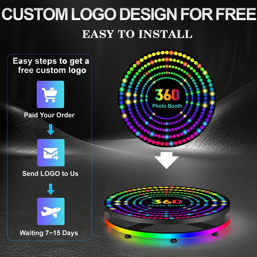 360 Photo Booth Kamera - Mit LED Ringlicht & Flightcase