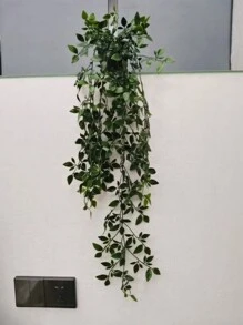 قطعة واحدة تصميم المندلا النباتات المزروعة، ديكور بيئي معلّق للشجيرات والأسيجة، نباتات اصطناعية للديكور الداخلي للمكاتب، نباتات مقلدة عالية الجودة، هدية لعيد الحب - أخضر عسكري - مشاهدة 7