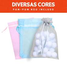 kit 40 Saco Saquinho Organza Tule Várias Cores 7x9 9x12 10x15cm Festa Casamento Lembrancinha Maternidade - 10x15cm - Bege Natural - Visão 4