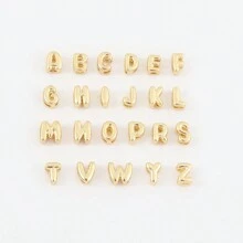 2Pcs/Set Simple Classic Bubble Initial Heart Gold Color Stainless Steel Chain Layered Necklaces For Women