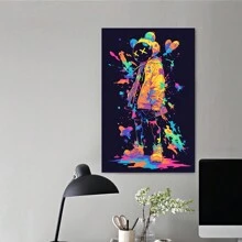 KAW Fashion Street Graffiti Art Canvas, Personalized Hip Hop Style Wall Decor, Suitable For Bedroom, Kitchen, Dining Room, Living Room, Office, And Other Home Wall Decorations - 裱框 - 查看 3