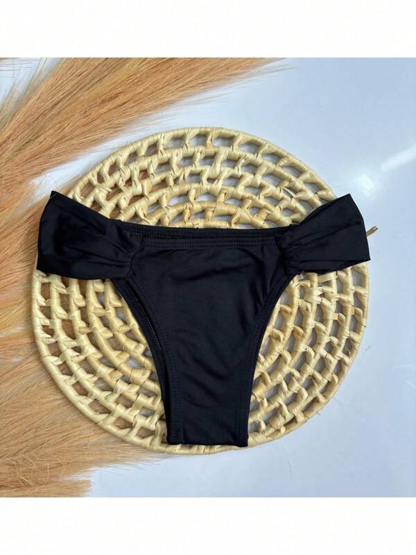 CBW Calcinha biquini bombom lateral larga feminina proteção UV moda praia verão