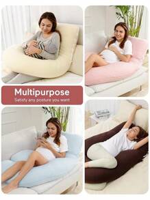 Momcozy Pregnancy Pillows For Sleeping, U Shaped Full Body Pillow For Pregnancy Women With Removable Jersey Cotton Cover, 57 Inch Maternity Pillow, Grey - Màu xanh lam - Xem 7