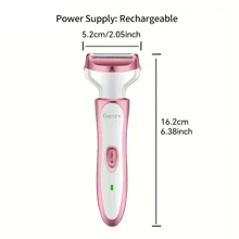 GERTZY Women's Electric Shaver, 4-In-1 Ladies' Rechargeable Beauty Shaver Kit, Electric Epilator For Women, Hair Removal Device Set For Face, Nose Hair, Legs & Armpits, Rechargeable Electric Hair Removal Knife, Gift For Girlfriend, Wife - Hot Pink - View 3