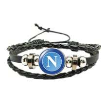 1pc Football Club Crystal PU Leather Bracelet For Men & Women Sports Fans