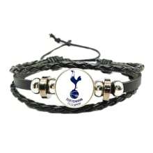 1pc Football Club Crystal PU Leather Bracelet For Men & Women Sports Fans