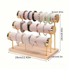 高端精致实木和天鹅绒手链架，用于居家展示手链、脚链、珠宝，适合女友礼物，适合阳光旅行和返校