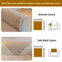 1pc Universal Four Seasons Chenille Houndstooth Sofa Cushion, Minimalist Modern Style Soft Skin Friendly Pet Friendly Anti-Stain Non Slip Sofa Cover, Anti-Cat Scratch Sofa Protector For L-Shaped Combination Sofa And 1/2/3/4-Seat Sofa In Living Room (Sold Separately) - Khaki - View 14