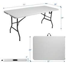6 Feet Fold-In-Half Table With Curve Legs, For Indoor & Outdoor, Picnic, Camping-White - trắng - Xem 7