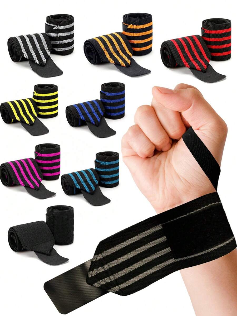 2 件腕部支撑带重型拇指腕带，适用于举重比赛力量训练健美腕带，适用于举重