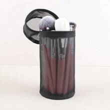 1 件全新网状两用化妆刷架，便携式拉链铅笔盒，简约大容量刷桶，适合旅行，波西米亚风情，适合度假海滩，浴室收藏，卧室收藏，大容量 - 彩色 - 查看 9