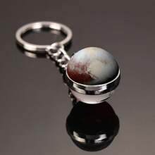 1pc 8 Planets Galaxy Moon Crystal Glass Keychain Pendant Keyring Gift Souvenir Car Accessories Bag Charm