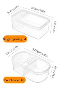 1pc Flip-Lid Food Storage Container, Kitchen Fridge Spice, Seasoning, Fruit, Herb, Vegetable Airtight Sealing Container, Portable Bento Lunch Box, Perfect For Home And Kitchen