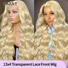 PAZAT 613 13x4 Lace Front Wig Human Hair 200 Density Blonde Body Wave Lace Front Wigs Human Hair Blonde Wig Human Hair 13x4 Lace Frontal Wig 613 Human Hair Wig For Women Short Bob Wigs(8-14inch)