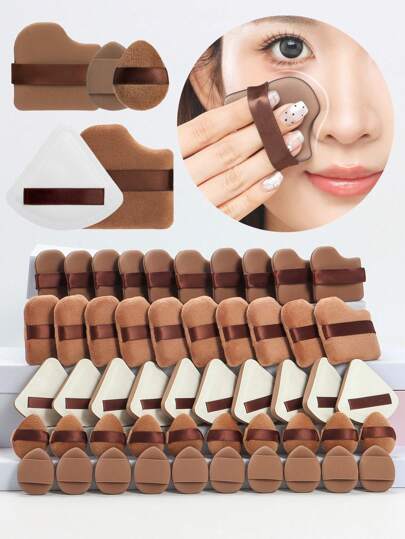 5/10/20/30/50个装美妆蛋套装，粉底混合美妆海绵，无乳胶干湿两用多功能美妆蛋，适用于液体、膏状和粉状产品，适合所有肤质，赠品，旅行装，平价好物，旅行必备