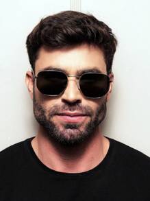 HEXAGONAL GLASSES FRAME  MEN SIZE G  LENS - ARO DOURADO LENTE G15 - 查看 3