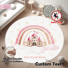 1PC Personalized Gifts Custom Ornament Non-Slip Large Area Rugs Carpets For Bed Room, Pink Rainbow Castle Ultra-Soft Shaggy Home Carpets For Living Room, Plush Easy-Clean Room Decor Pink Gaming Rug, Cozy Kitchen Bathroom Floor Door Welcome Mat, Customized Products With Names Baby Birthday Anniversary Wedding Gifts, Best Gifts For Kids Girls Boys Back To School