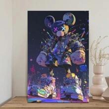 Lienzo con estilo de graffiti de moda KAW, decoración de pared de arte callejero personalizado de hip hop, adecuado para dormitorio, cocina, comedor, sala de estar, oficina y otras decoraciones de pared del hogar