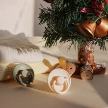 1 Piece Baby Bear Pacifier, Natural Soft Latex Silicone Pacifier,Comfy Orthodontic Pacifiers With Box Packaging,Baby Teether Toys Soother Pacifier For 0-18 Months