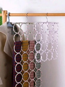 1pc 28-Ring Scarf Hanger Circle, Colorful Woven Foldable 16-Ring Scarf Hanger Belt Organizer/Random Color Decorations Autumn Decor Festival Decor Room Decor Home Decor Fall Decor Bed Room Decor, Spring Decoration Bedroom, Organizer, Home Storage, White T Shirt Women, Black Pants Women, Ladies Winter Clothes, Dress, - Random Color - View 1