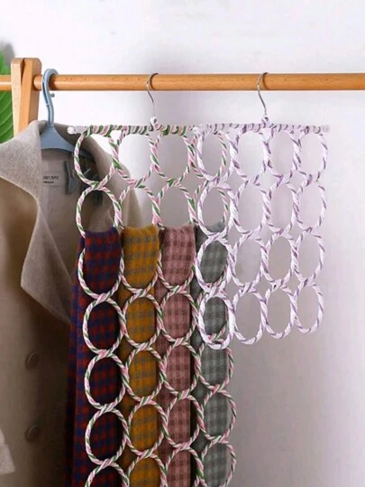 1pc 28-Ring Scarf Hanger Circle, Colorful Woven Foldable 16-Ring Scarf Hanger Belt Organizer/Random Color Decorations Autumn Decor Festival Decor Room Decor Home Decor Fall Decor Bed Room Decor, Spring Decoration Bedroom, Organizer, Home Storage, White T Shirt Women, Black Pants Women, Ladies Winter Clothes, Dress,