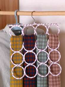 1pc 28-Ring Scarf Hanger Circle, Colorful Woven Foldable 16-Ring Scarf Hanger Belt Organizer/Random Color Decorations Autumn Decor Festival Decor Room Decor Home Decor Fall Decor Bed Room Decor, Spring Decoration Bedroom, Organizer, Home Storage, White T Shirt Women, Black Pants Women, Ladies Winter Clothes, Dress, - Random Color - View 5