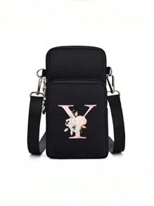 1 Bolso de hombro personalizado para novia, con 26 letras del alfabeto en inglés, tu nombre tu bolso, bolso personalizado para despedida de soltera, bolso de hombro personalizado para bodas, bolso de hombro personalizado, regalo de aniversario, regalo del Día de San Valentín, regalo de cumpleaños, regalo de boda, regalo del Día de la Madre, regalo para la mejor amiga, regalo para mamá/ella/novia/esposa/amigas - Negro - Ver 14