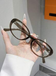 1 副男女通用椭圆形 TR 框架眼镜，适合阅读、游戏、电视和电话 - 彩色 - 查看 5