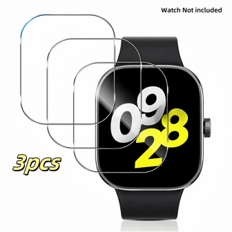 (3 Paquetes) Vidrio templado para Mi Band 8 Pro/Redmi Watch 4/Watch 5 Active/Lite Protector de pantalla de reloj inteligente Antiarañazos para Mi Redmi Watch 5 4 Película protectora Regalo para cumpleaños, familia, amigos Cubierta de reloj, Accesorios de reloj Resistente al agua a prueba de golpes Antiarañazos Antihuellas dactilares Cobertura completa
