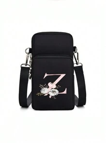 1 Bolso de hombro personalizado para novia, con 26 letras del alfabeto en inglés, tu nombre tu bolso, bolso personalizado para despedida de soltera, bolso de hombro personalizado para bodas, bolso de hombro personalizado, regalo de aniversario, regalo del Día de San Valentín, regalo de cumpleaños, regalo de boda, regalo del Día de la Madre, regalo para la mejor amiga, regalo para mamá/ella/novia/esposa/amigas - Negro - Ver 17