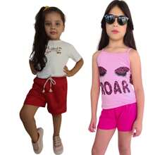 Kit Of 4 Assorted Pieces For Girls And Teens - 2 Blouses + 2 Shorts 1 To 16 - 彩色 - 查看 3