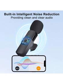 OUMINGYQ 无线领夹式麦克风，迷你麦克风，兼容多种系统，音质清晰，适用于智能手机、平板电脑和相机 | 非常适合视频采访、播客和Vlog - 領夾麥克風 - 查看 6