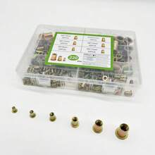 Rivet Nut Kit,220Pcs Rivet Nut, Zinc Plated Carbon Steel Rivnut Threaded Inserts Assortment Set Nutserts, Sizes 9-21 M3 M4 M5 M6 M8 M10 - Bronze - View 11