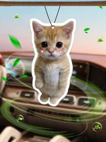 Cute Cat Car Air Freshener And Rearview Mirror Decor - Long-Lasting Fragrance, Keep Your Car Interior Fresh And Pleasant, Ideal Gift For Friends, Car Vent, Ocean Scent Air Freshener Diffuser, Cartoon Design, Suitable For Rearview Mirror