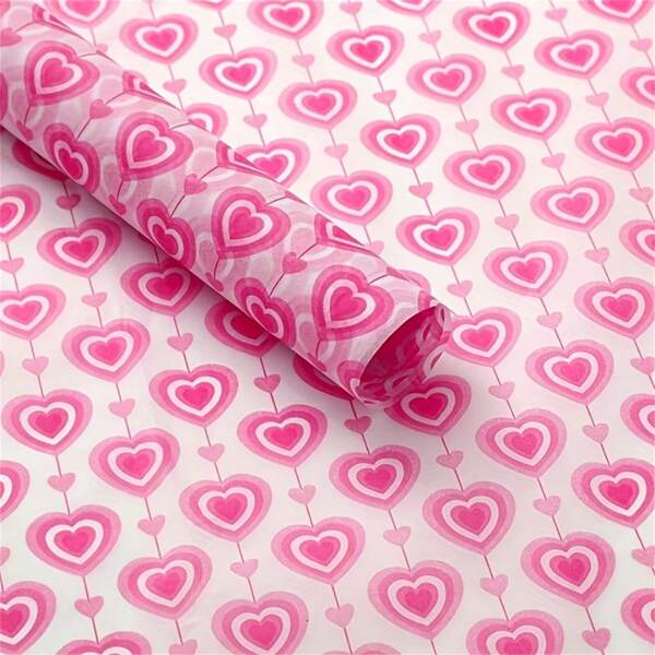 Carta da regalo a cuori rosa, 20 x 14 pollici, confezione da 10/20/50 fogli, carta da regalo per compleanni, matrimoni, baby shower, vacanze, San Valentino, Festa della Mamma
