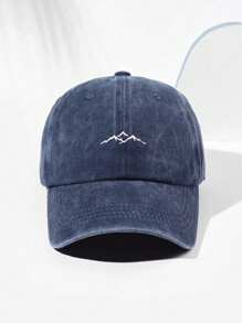 1 Piece Mountain Pattern Printed Baseball Cap, Retro Fashion Distressed Hat, Unisex For All Seasons, Adjustable Size, Soft Top Fashionable Mountaineering Hat, Outdoor Outings, Mountain Climbing, Daily Wear, Perfect Gift